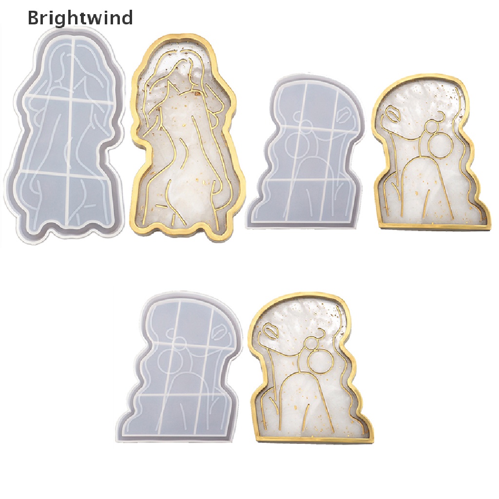 [Brightwind] Tray DIY Epoxy Crystal Resin Silicone Mold Girl Model Body Abstract Plate Hot Sell