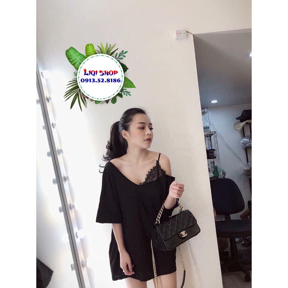 Áo Thun Nữ Trễ Vai Dây Ren Quyến Rũ Sexy- LiQi Shop | BigBuy360 - bigbuy360.vn