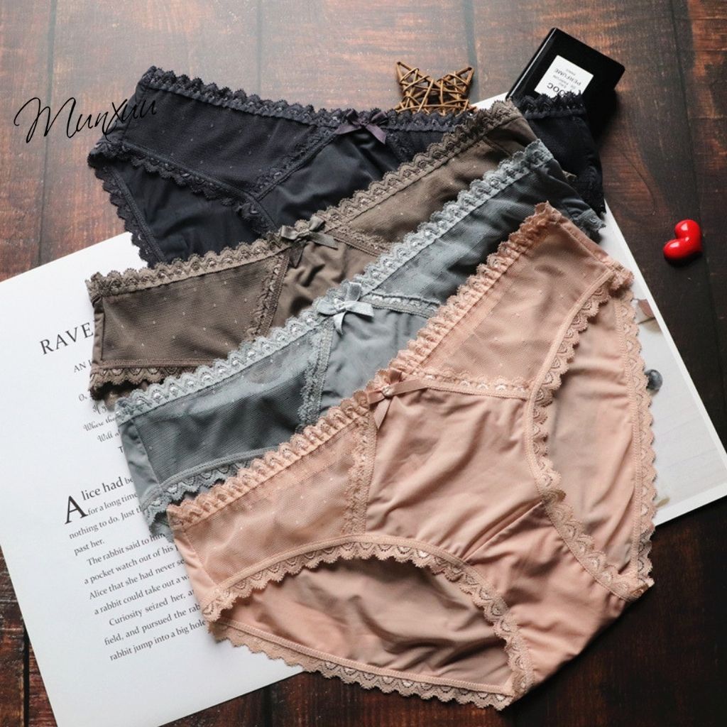 Quần lót đúc su phối ren gợi cảm MUNXUU chất liệu mềm mại thông thoáng - QC98