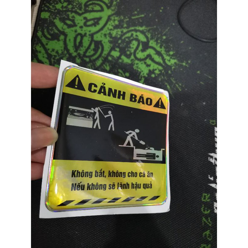 Logo cảnh báo không bắt , không cho cá ăn hài hước