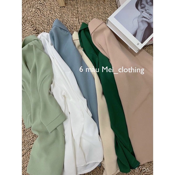 [Ảnh thật/video] Áo sơmi CỔ VEST cộc tay 6 màu style báic