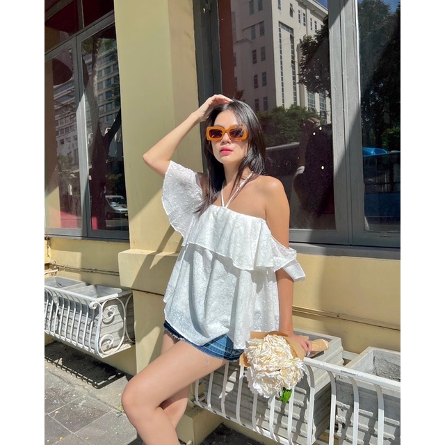 Beachclub-áo Babydoll cổ yếm