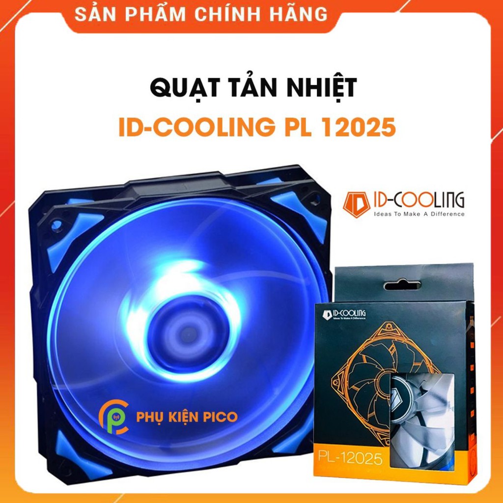Quạt tản nhiệt case máy tính ID-COOLING PL 12025 Quạt Fan Case 12cm LED xanh dương