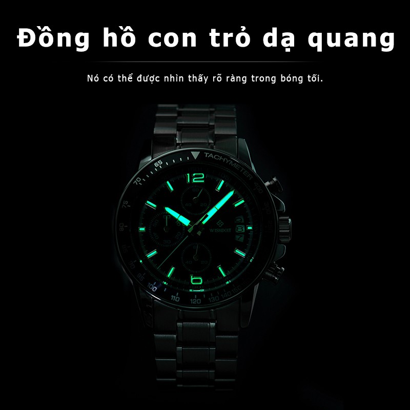 Đồng Hồ Nam WISHDOIT 100% Chính Hãng Thể Thao Chống Thấm Nước Máy Quartz Dây Thép Không Gỉ/Dây Da Màu Đen Doanh Nhân | BigBuy360 - bigbuy360.vn