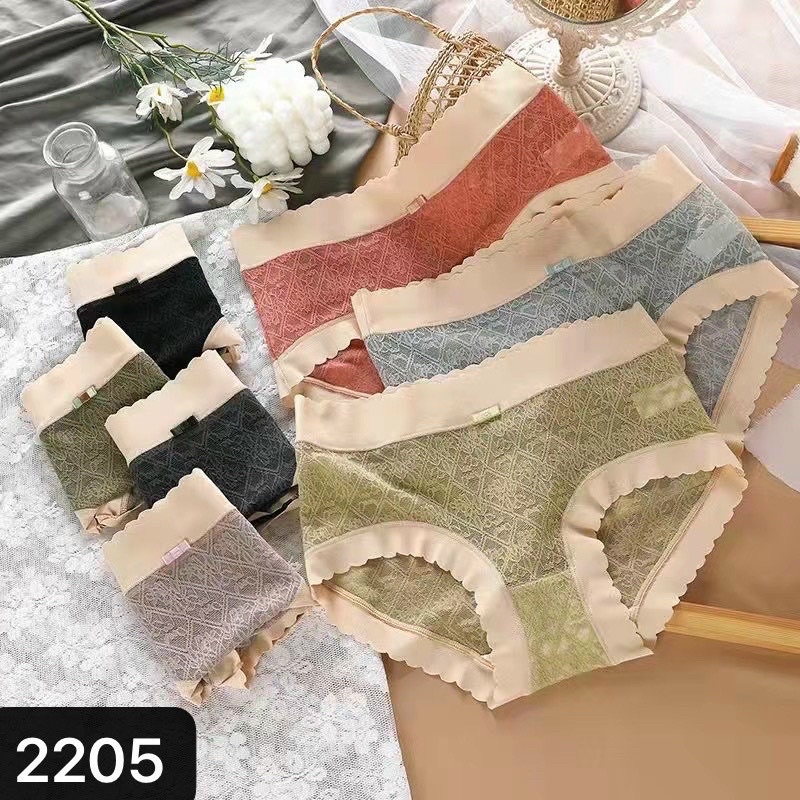 [Sale] Quần lót ren cotton pha cạp su 2205( lẻ 1c)