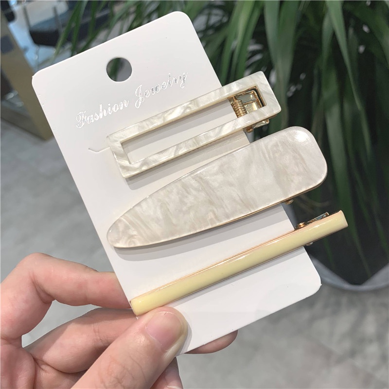 {NHIỀU MẪU} Set 3 kẹp mái xà cừ loang phong cách Hàn Quốc