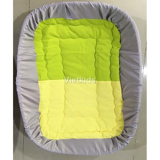 Nôi tre hun khói S4CN 95cm và nệm lót cara trơn màu (cho bé sơ sinh 0-12 thángi, có thể đặt lên võng xếp)