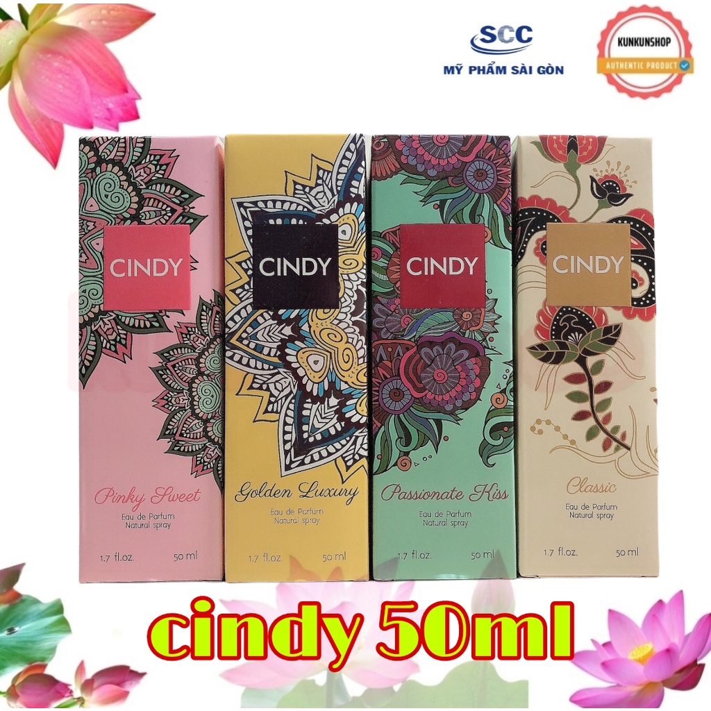 Nước hoa cindy 50ml cam kết chính hãng golden, passionate, classic, pinky