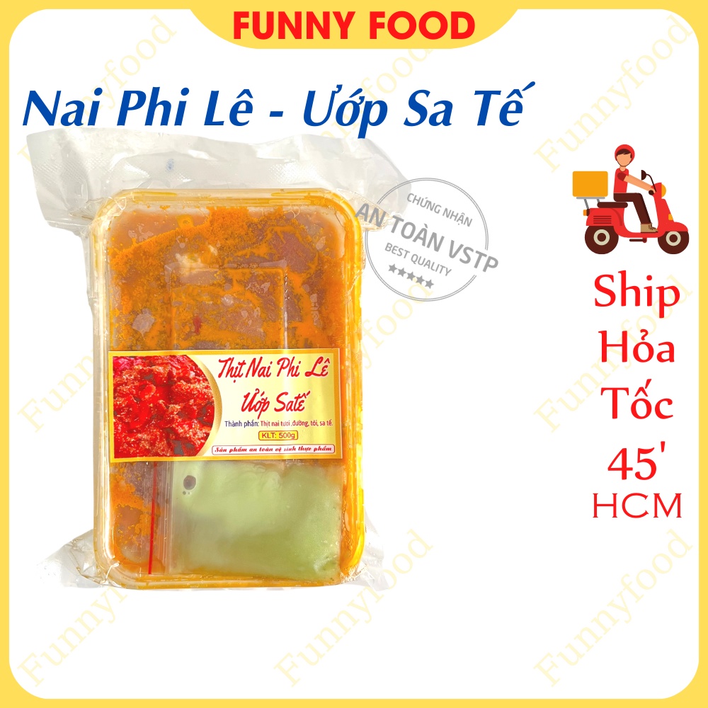 Thịt Nai Phi Lê Ướp Sa Tế Thịt Nai Phi Lê 500g Ship Hỏa Tốc HCM Funnyfood