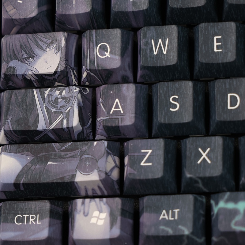 Kunikuzushi Keycap Cherry Profile Genshin Impact Scaramouche Theme Anime PBT Dye Sub Bàn phím cơ Keycaps