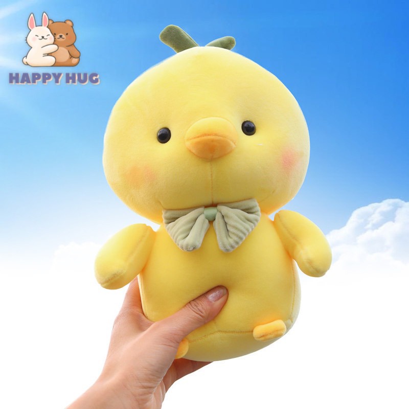 Gấu bông vịt vàng dễ thương size 25/35cm , lông nhung siêu mềm mượt, đồ chơi thú bông yêu thích của bé - Happy Hug