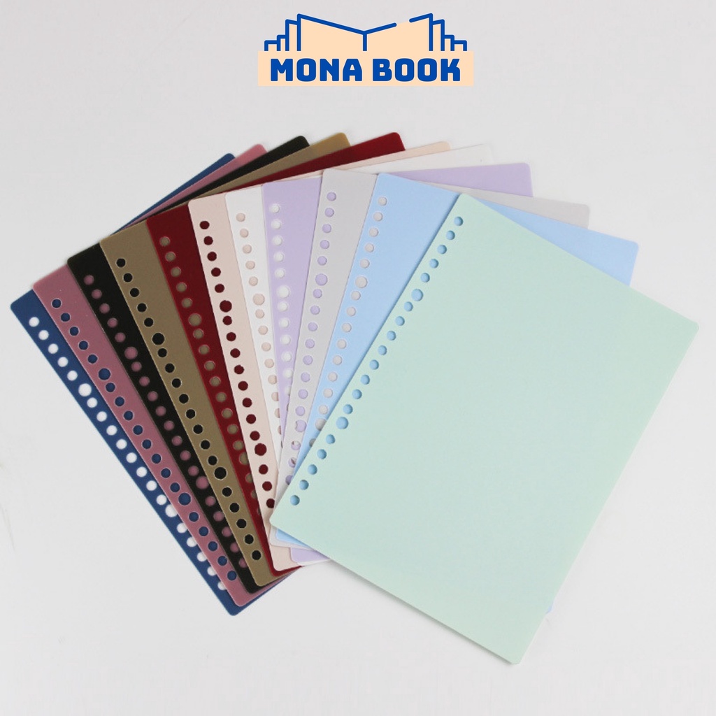 Set 2 Bìa lá sổ còng nhựa CAO CẤP dày dặn cứng cáp a4 b5 binder MONABOOK, bìa nhựa a4 bìa lá màu chu