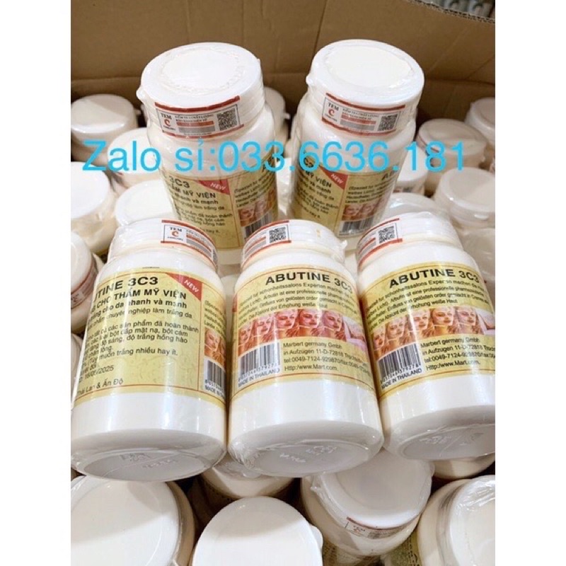 Lẻ 1 hủ kem abutine 3c3 kích da trắng nhanh hơn hủ 250g