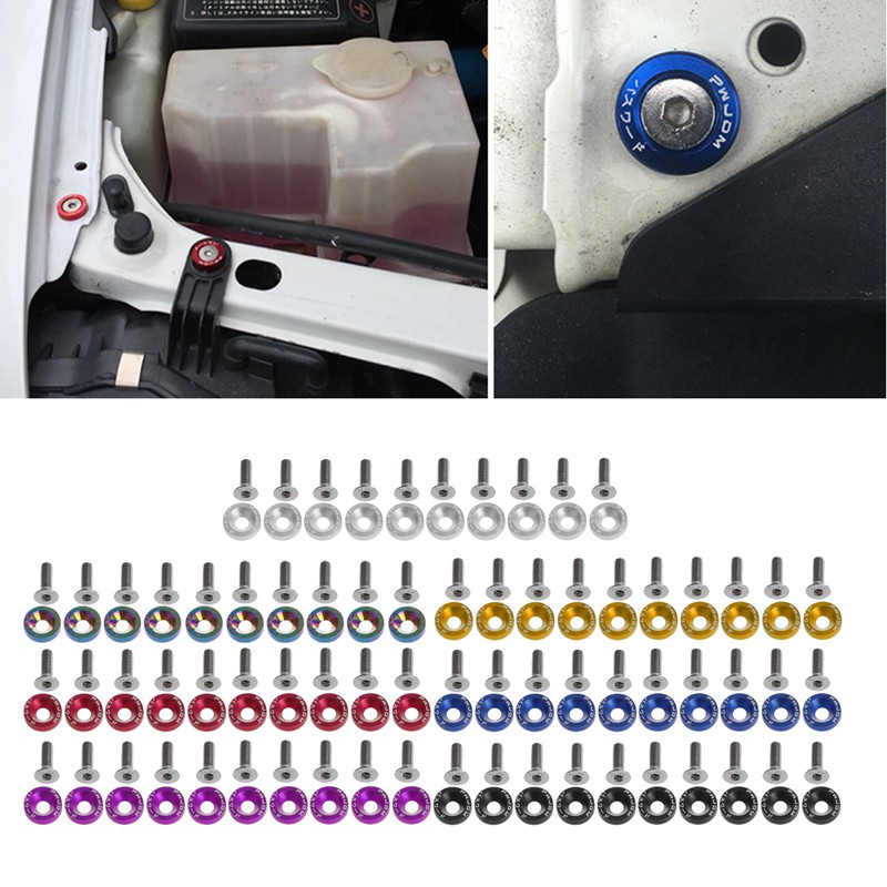 Set 10 ốc vít vòng đệm 6mm bằng nhôm cho Honda Civic Integra