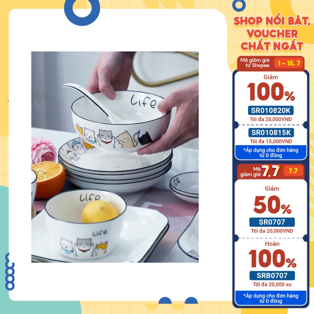 Bộ sưu tập bát đĩa họa tiết mèo LIFE