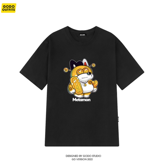 Áo thun tay lỡ nam nữ form rộng local brand GODO OUTFITS In RACA METAMON RICH chất liệu primeum cotton 100%