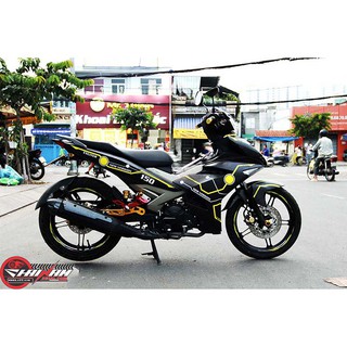 Tem Trùm Exciter 150 Đen Chỉ Vàng Tròn