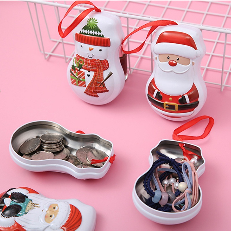 Hộp Sắt Mini Đựng Kẹo Giáng Sinh Dễ Thương