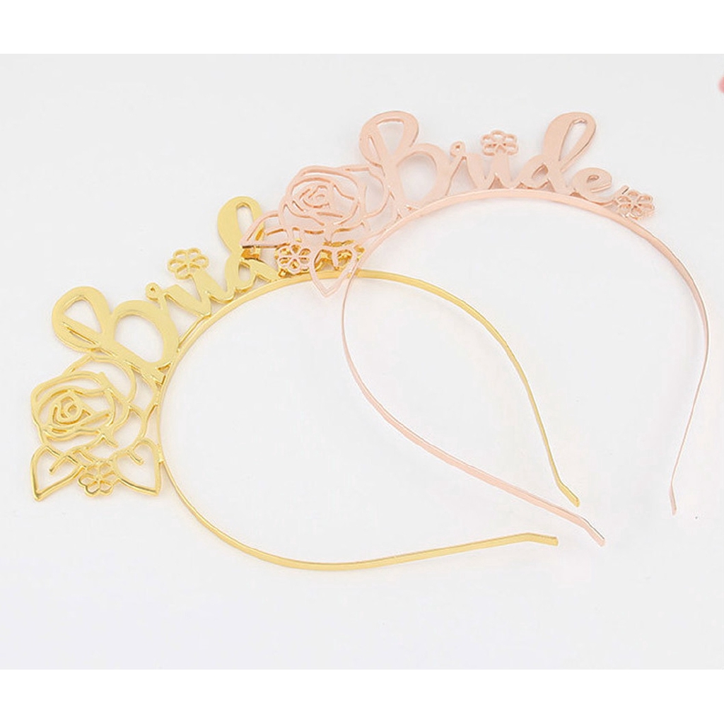 Cài tóc có họa tiết chữ Bride bằng kim loại thời trang Hàn Quốc bắt mắt