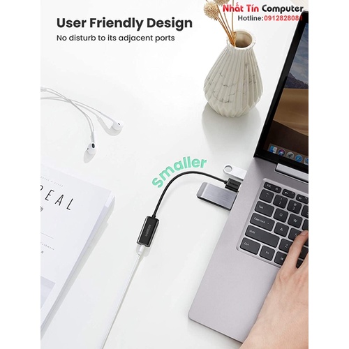 Card sound USB 2.0 to 3.5mm Mic & Loa Ugreen 10330 cao cấp
