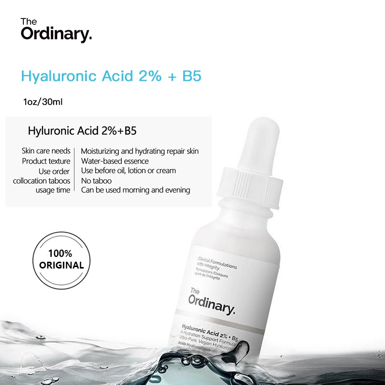 [1/2 Chai] The Ordinary Hydra B5 Serum Dưỡng Ẩm - Hyaluronic Acid 2% + B5 Làm Dịu Da / Nước Cân Bằng Da - 2x30ml (Có Bán Lẻ)