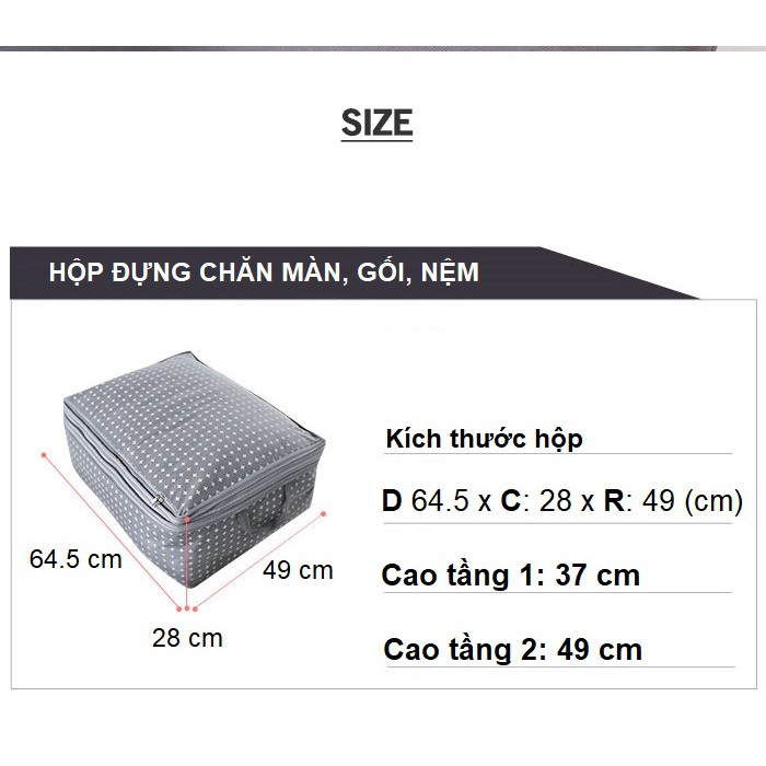 TÚI ĐỰNG CHĂN MÀN SIZE KHỔNG LỒ - 3 TẦNG