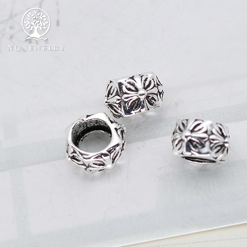 Charm bạc chặn hạt họa tiết hoa văn - NQ Jewelry