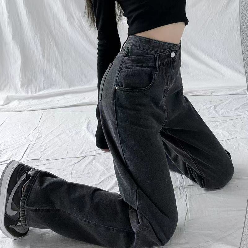 Quần Jeans Nữ Lưng Cao Ống Rộng Thời Trang Hàn Quốc