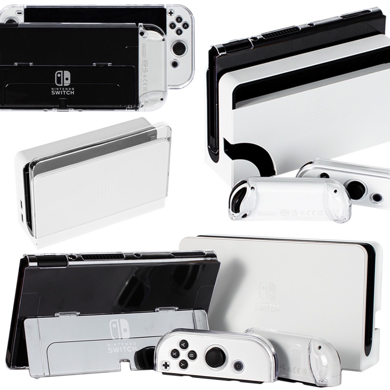 Vỏ bảo vệ trước và sau bằng PC cứng trong suốt chống sốc cho máy chơi game Nintendo Switch OLED (có bán lẻ)