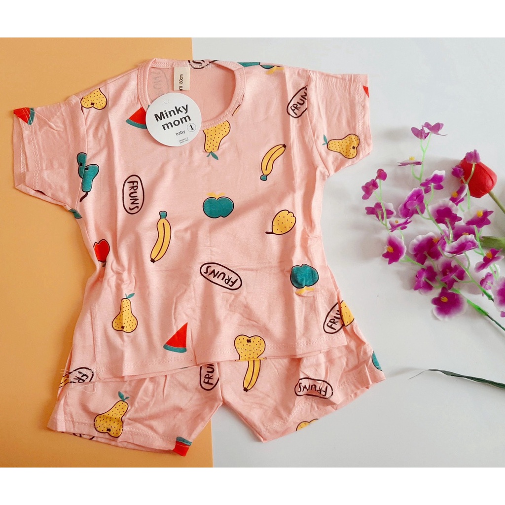 Bộ Cộc Tay Chất Thun Lạnh MINKY MOM Vải Mềm Mịn, Thoáng Mát Cho Bé Trai, Bé Gái Từ 5 – 16kg