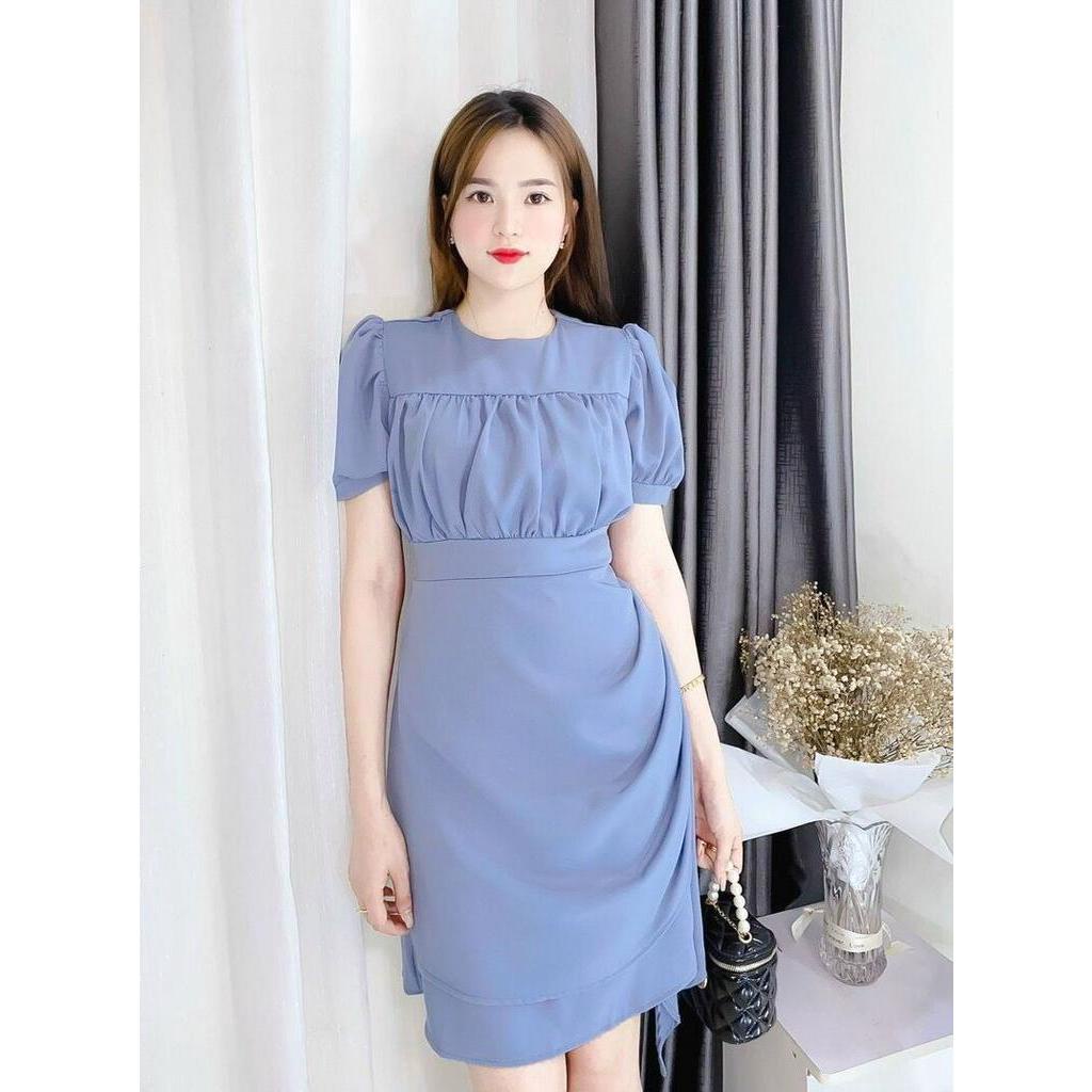 Váy nhún đuôi cá cổ tròn nhiều màu hàng đẹp