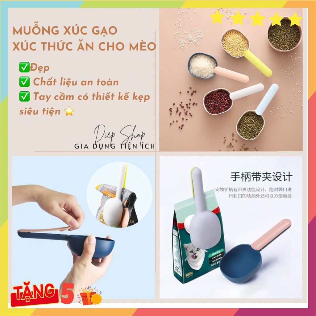 Muỗng xúc gạo -thức ăn cho mèo Thìa đong định lượng bằng nhựa siêu xinh QC228