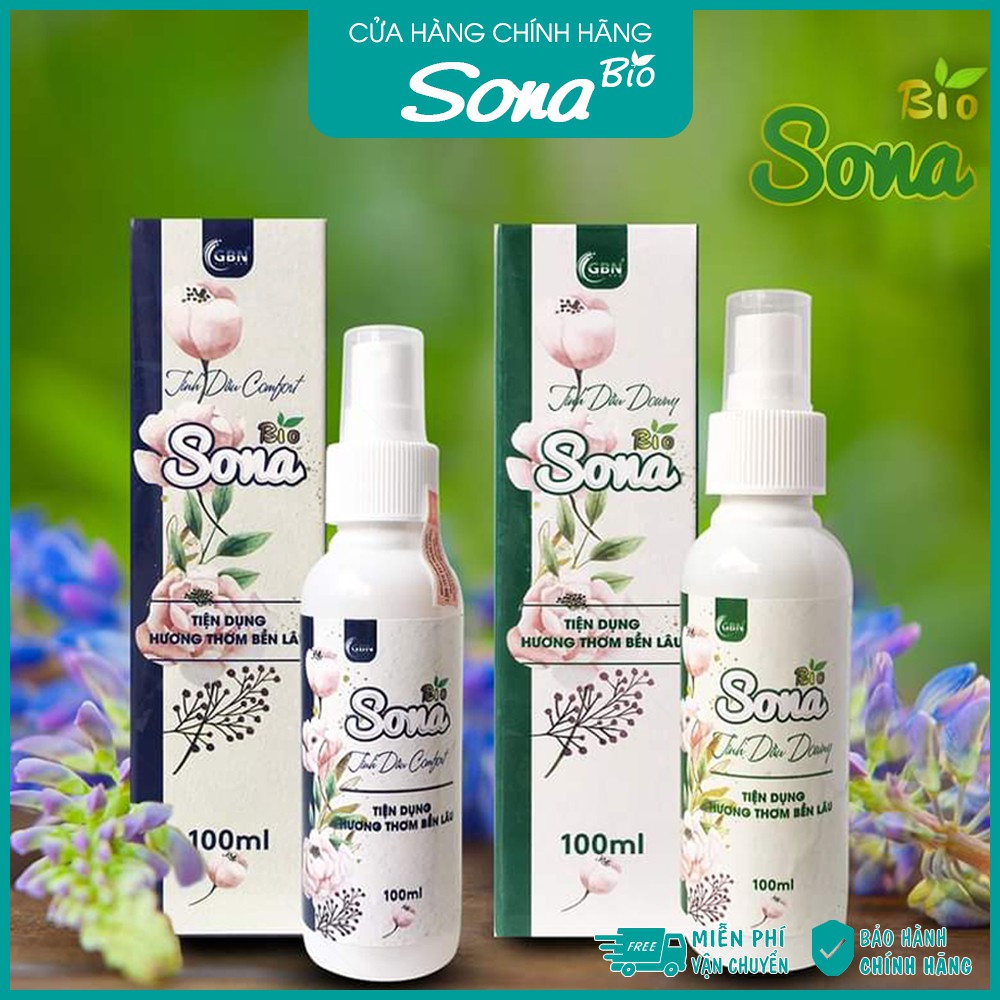 Nước xịt xả vải, xả vải khô Sona - Chai xịt thơm quần áo hương comfor|Downny - Thơm lâu, tiện dụng