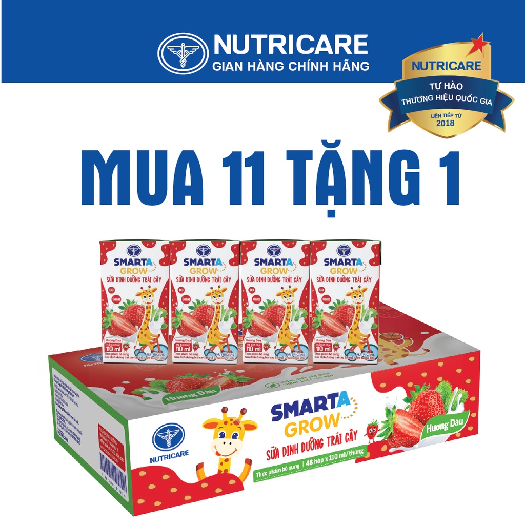 Sữa nước Nutricare Smarta Grow vị dâu
