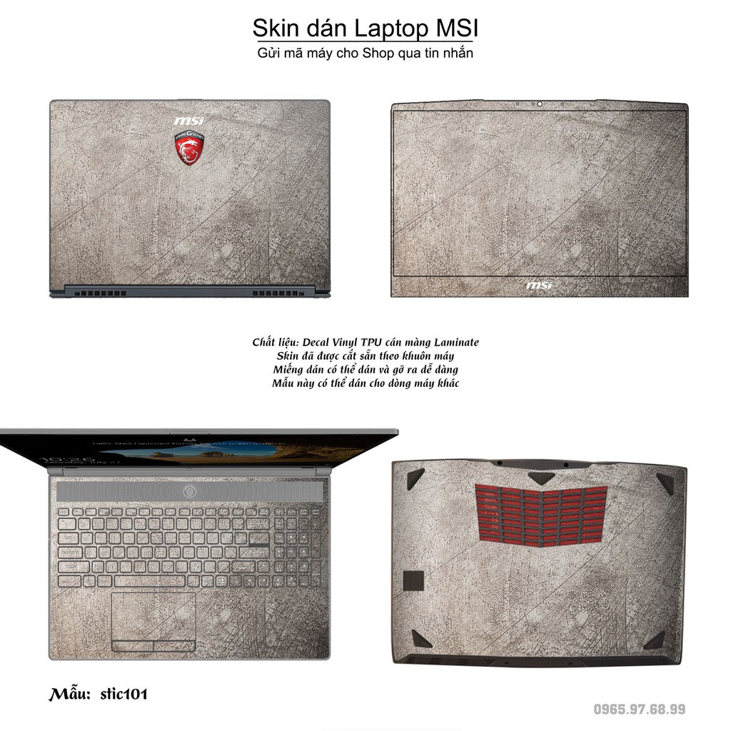 Skin dán Laptop MSI in hình Hoa văn sticker _nhiều mẫu 17 (inbox mã máy cho Shop)