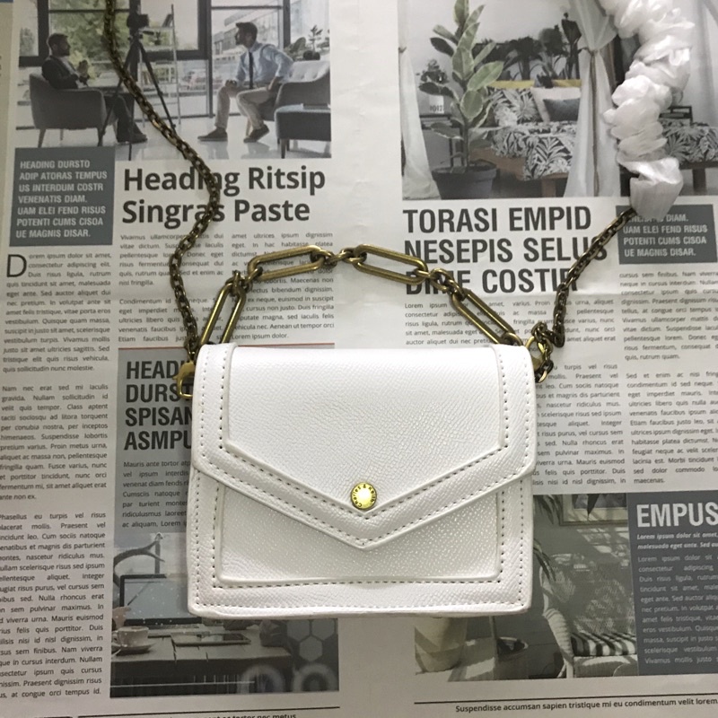 Túi sách mini, túi đeo chéo cnk mini bì thư cầm tay dây xích size 14cm khóa bấm cao cấp phong cách tiểu thư