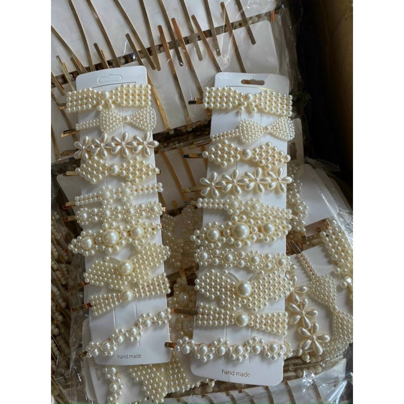 set kẹp tóc phụ kiện trang trí mái tóc , 1 set 10 món