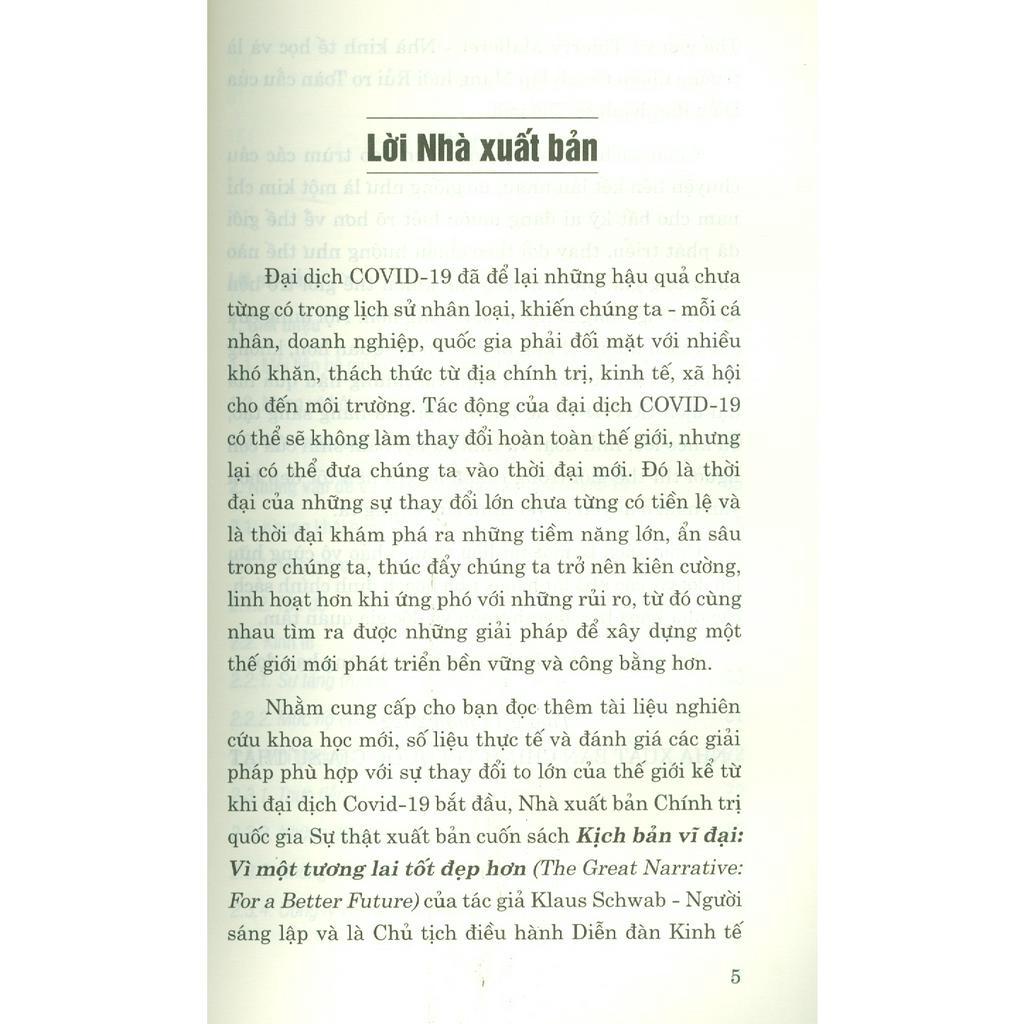 Sách - Kịch Bản Vĩ Đại: Vì Một Tương Lai Tốt Đẹp Hơn