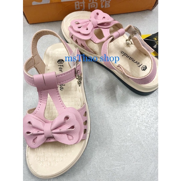 Giày Sandal, giày quai hậu bé gái từ 5-8 tuổi màu hồng H.03