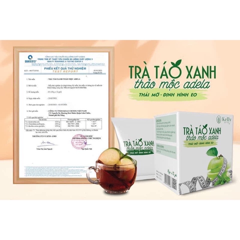 [CAM KẾT CHÍNH HÃNG] Trà táo xanh giảm cân Kelly 1 hộp