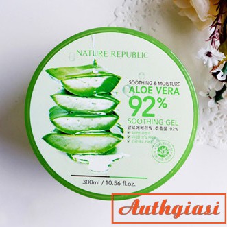 Gel lô hội Nature Republic Aloe Vera 92% cấp ẩm 300ml