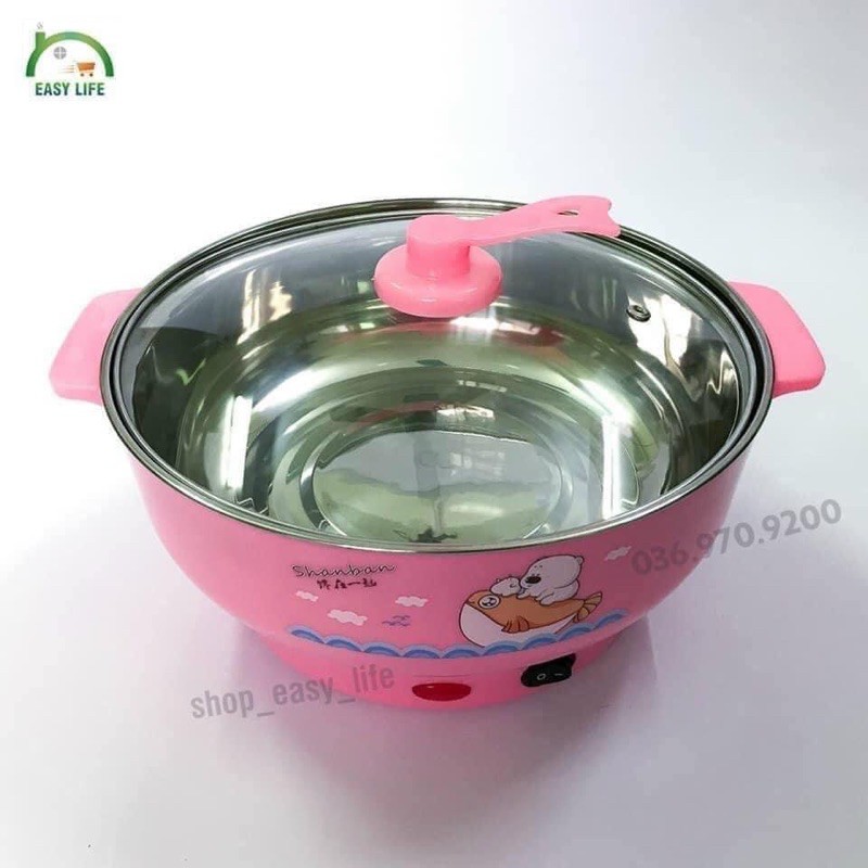 Ca Lẩu Điện Mini đa chức năng dung tích 1.5 lít hầm cháo, nấu mỳ,  - Bảo Hành 1 Đổi 1 Trong 7 Ngày