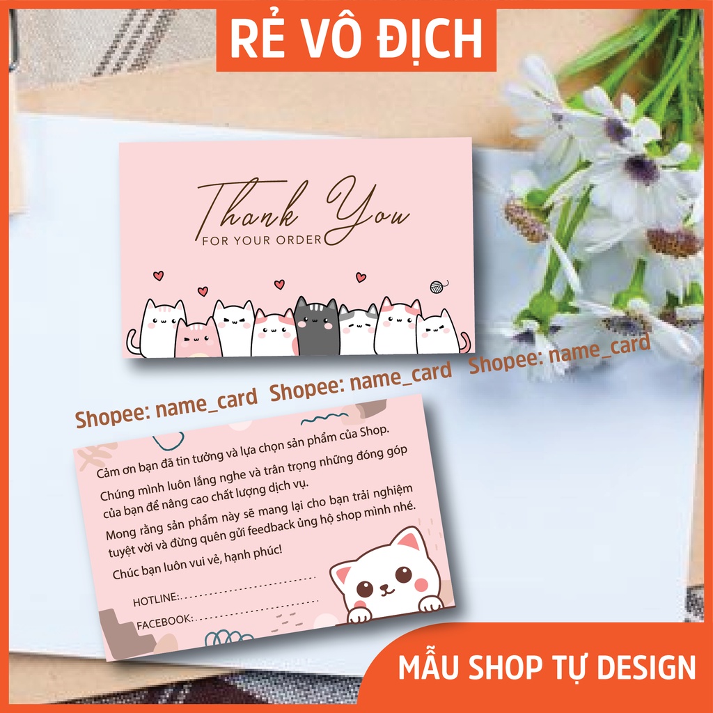 thiệp cảm ơn khách hàng card visit name card giá rẻ đẹp