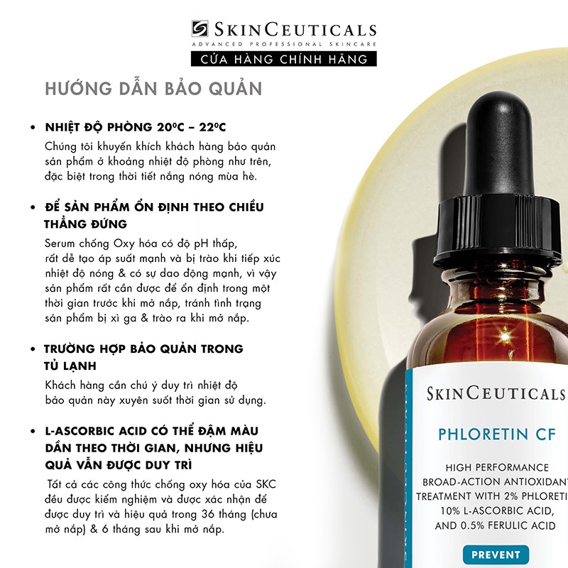 Skinceuticals Phloretin CF bảo vệ da, làm sáng, làm đều màu da và dưỡng da săn chắc 30ml