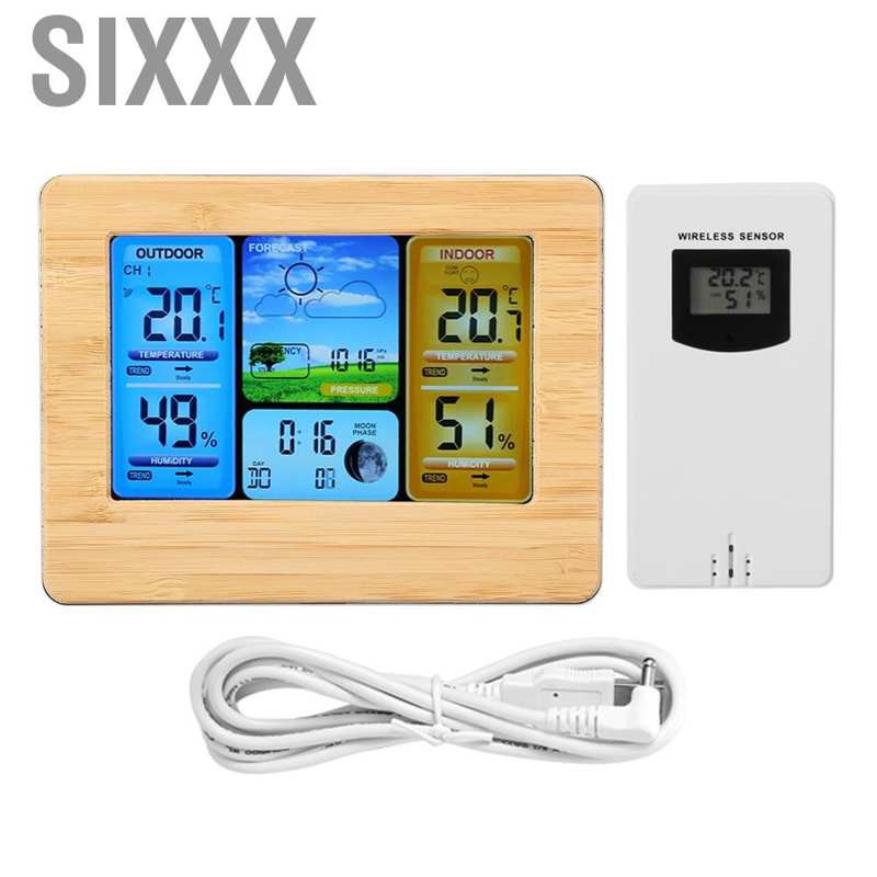 Sixxx LCD Digital Indoor &amp; Outdoor Wireless Weather Station Clock Calendar Thermometer