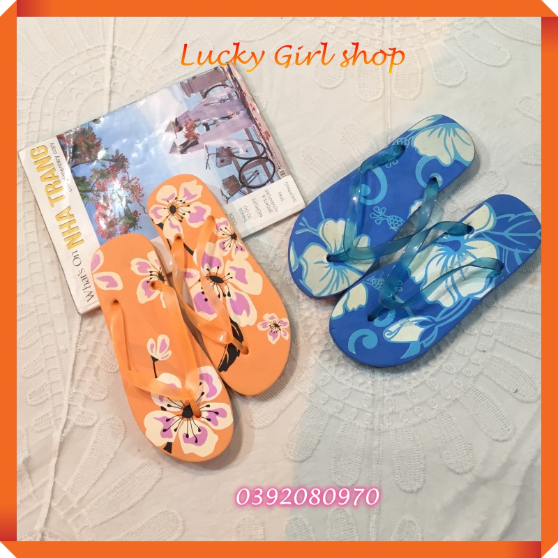 [GIÁ MỀM] Dép Lào Nữ/ Dép Xỏ Ngón Nữ Đế Xốp Hoa Big Size 40-42 - Hàng Việt Nam - Lucky Girl shop