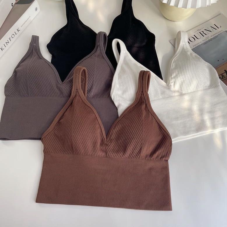Áo Lót Nữ ❤️ Áo Bra Dáng Lửng Chất Thun Kẻ Tăm Mềm Mịn Siêu Hot 1822