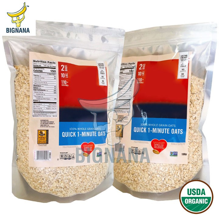 Mẫu Mới Combo 2kg Yến Mạch Cán Vỡ Túi Zip 1kg X 2, Nguyên Chất 100%, Giảm Cân, Đẹp Da