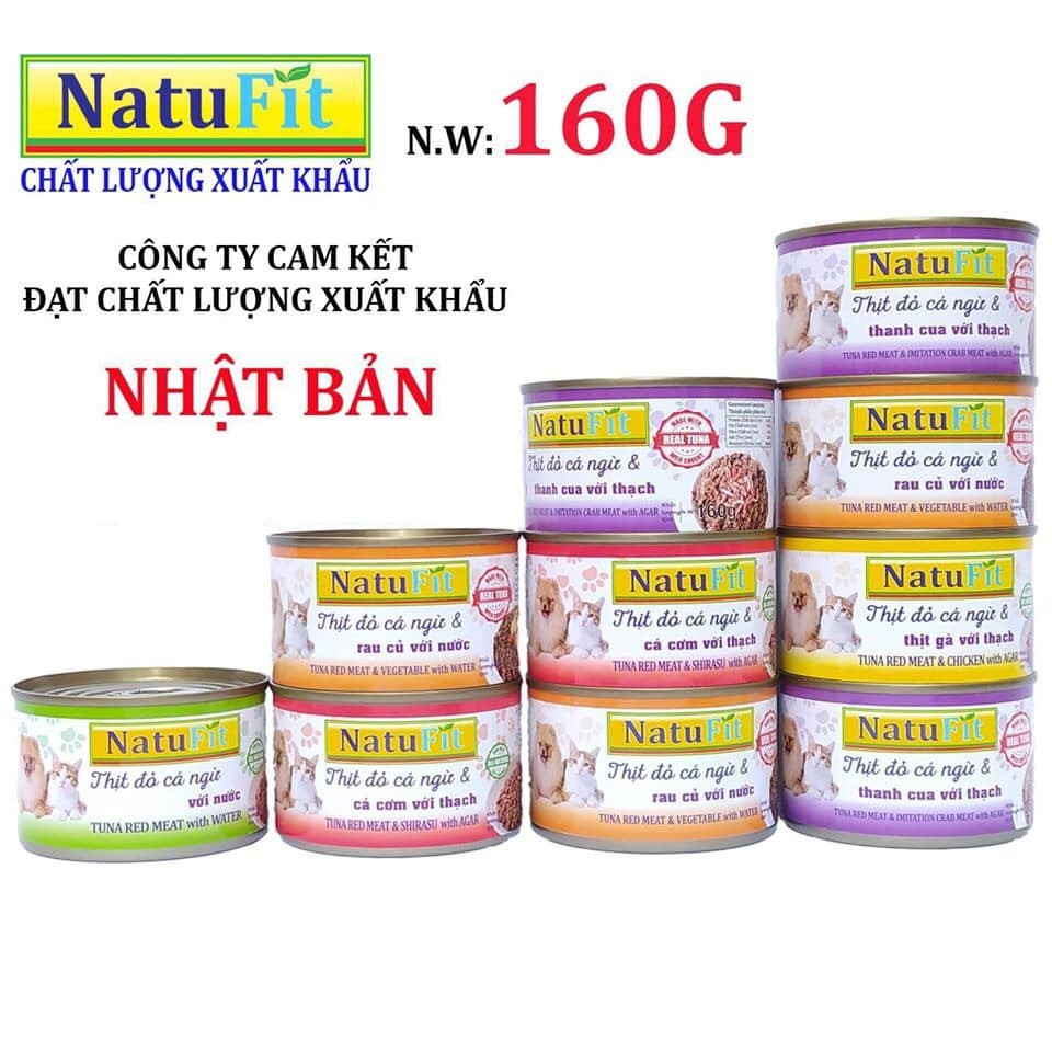 Pate NatuFit Thịt Đỏ Cá Ngừ Cho Chó Mèo Mọi Lứa Tuổi (Lon 160g)