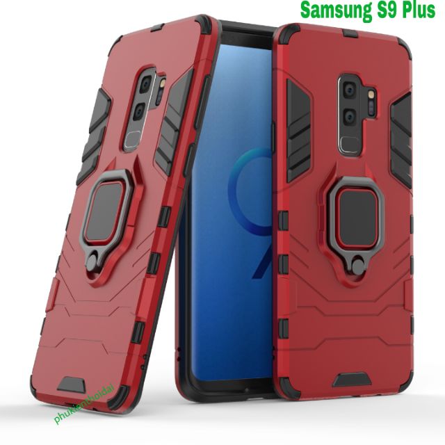 Ốp lưng Samsung S9 Plus / S8 Plus / S10 Plus / S10  chống sốc Iron Man Iring siêu bền nhẫn hút ô tô giá đỡ xem phim